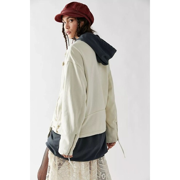 Free People We The Free Rebel Rebel Knit Moto Jacket Top Oversized XS NWD 252748 - Picture 4 of 12